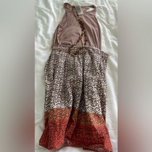 3 piece combo featuring Free People tank, Sophie Max skirt and beaded necklace